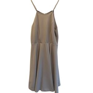 Lulus Irresistible Charm Grey Midi Dress Size S NWT